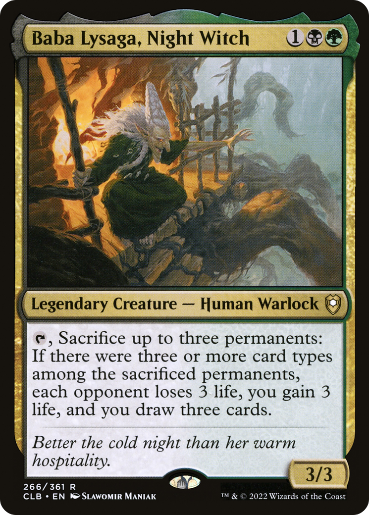 Baba Lysaga, Night Witch (CLB-266) - Commander Legends: Battle for Baldur's Gate - Premium MTG Single from Wizards of the Coast - Just $0.08! Shop now at Game Crave Tournament Store