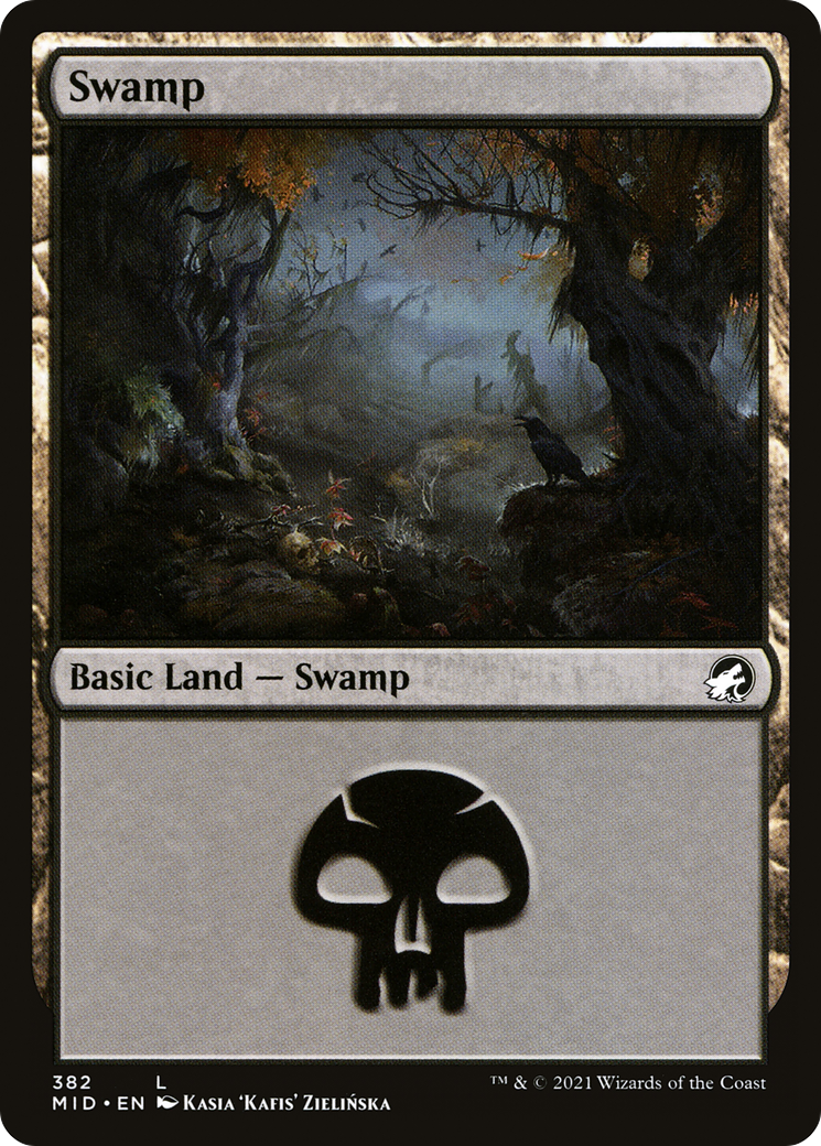 Swamp (MID-382) - Innistrad: Midnight Hunt - Premium MTG Single from Wizards of the Coast - Just $0.08! Shop now at Game Crave Tournament Store