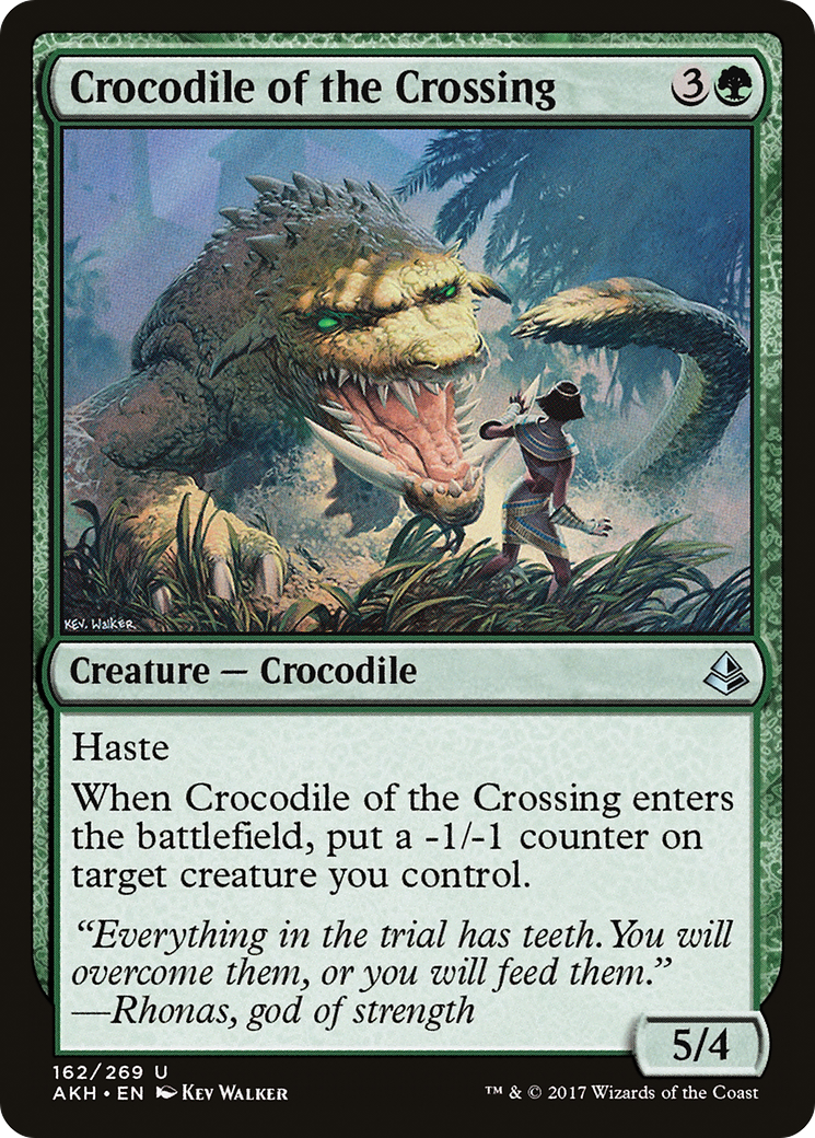 Crocodile of the Crossing (AKH-162) - Amonkhet Foil - Premium MTG Single from Wizards of the Coast - Just $0.12! Shop now at Game Crave Tournament Store