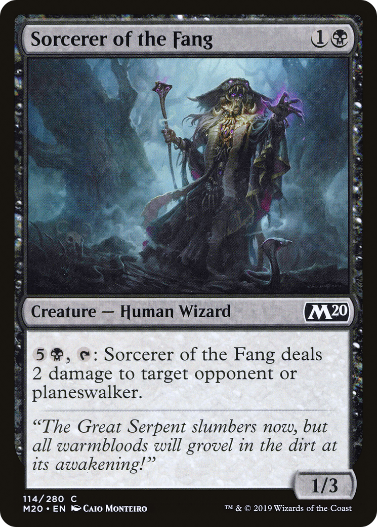 Sorcerer of the Fang (M20-114) - Core Set 2020 Foil - Premium MTG Single from Wizards of the Coast - Just $0.25! Shop now at Game Crave Tournament Store
