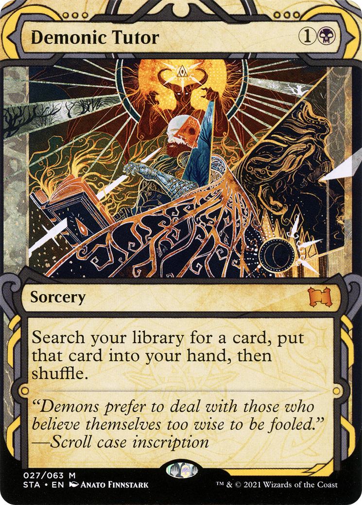 Demonic Tutor (STA-027) - Strixhaven Mystical Archive: (Showcase) (Borderless) - Premium MTG Single from Wizards of the Coast - Just $13.95! Shop now at Game Crave Tournament Store