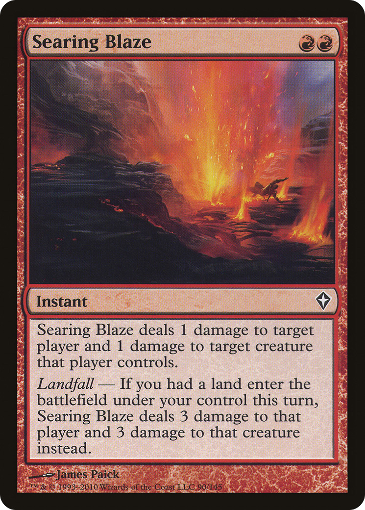 Searing Blaze (WWK-090) - Worldwake Foil - Premium MTG Single from Wizards of the Coast - Just $2.02! Shop now at Game Crave Tournament Store