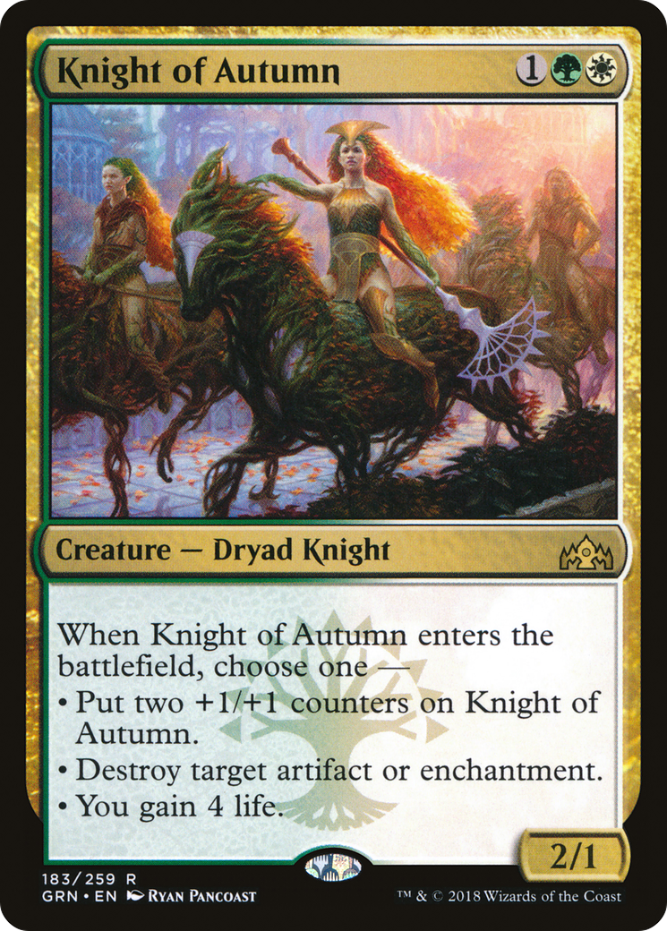 Knight of Autumn (GRN-183) - Guilds of Ravnica - Premium MTG Single from Wizards of the Coast - Just $0.30! Shop now at Game Crave Tournament Store