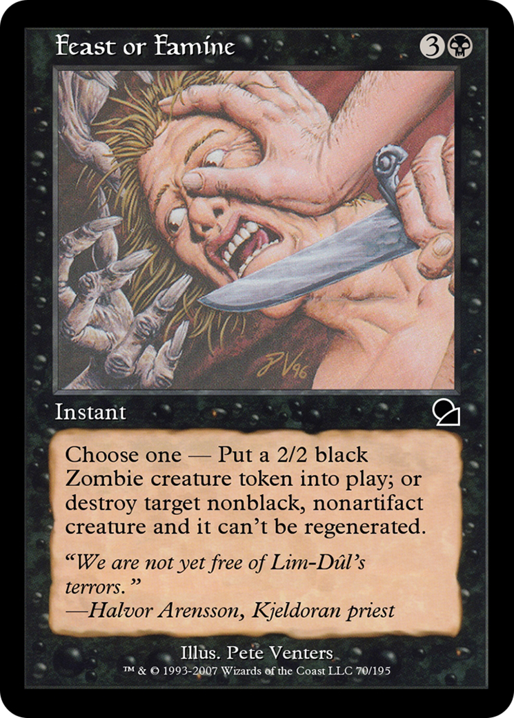 Feast or Famine (ME1-070) - Masters Edition - Premium MTG Single from Wizards of the Coast - Just $0! Shop now at Game Crave Tournament Store