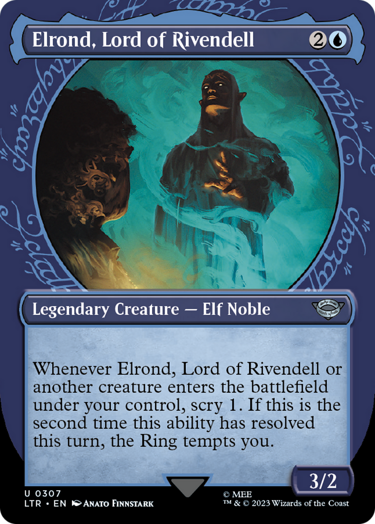 Elrond, Lord of Rivendell (LTR-307) - The Lord of the Rings: Tales of Middle-earth: (Showcase) (Borderless) - Premium MTG Single from Wizards of the Coast - Just $0.08! Shop now at Game Crave Tournament Store
