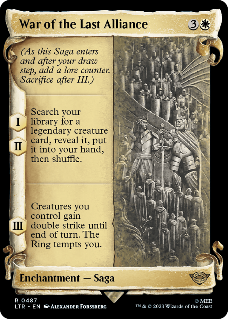 War of the Last Alliance (LTR-487) - The Lord of the Rings: Tales of Middle-earth: (Showcase) Foil - Premium MTG Single from Wizards of the Coast - Just $4.65! Shop now at Game Crave Tournament Store