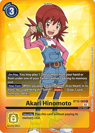 Akari Hinomoto (Box Topper) (BT10-089) - Xros Encounter Foil - Premium Digimon Single from Bandai - Just $1.68! Shop now at Game Crave Tournament Store
