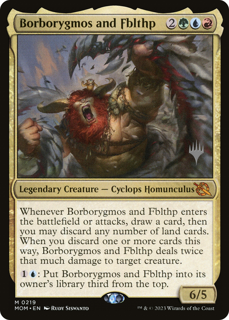 Borborygmos and Fblthp (PMOM-219P) - March of the Machine Promos Foil - Premium MTG Single from Wizards of the Coast - Just $0.97! Shop now at Game Crave Tournament Store