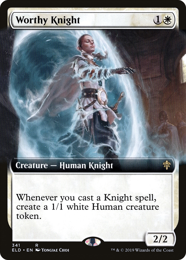 Worthy Knight (ELD-341) - Throne of Eldraine: (Extended Art) - Premium MTG Single from Wizards of the Coast - Just $0.22! Shop now at Game Crave Tournament Store