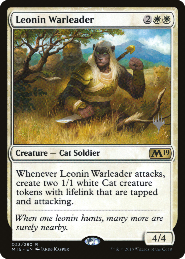 Leonin Warleader (PM19-23P) - Core Set 2019 Promos Foil - Premium MTG Single from Wizards of the Coast - Just $0.24! Shop now at Game Crave Tournament Store