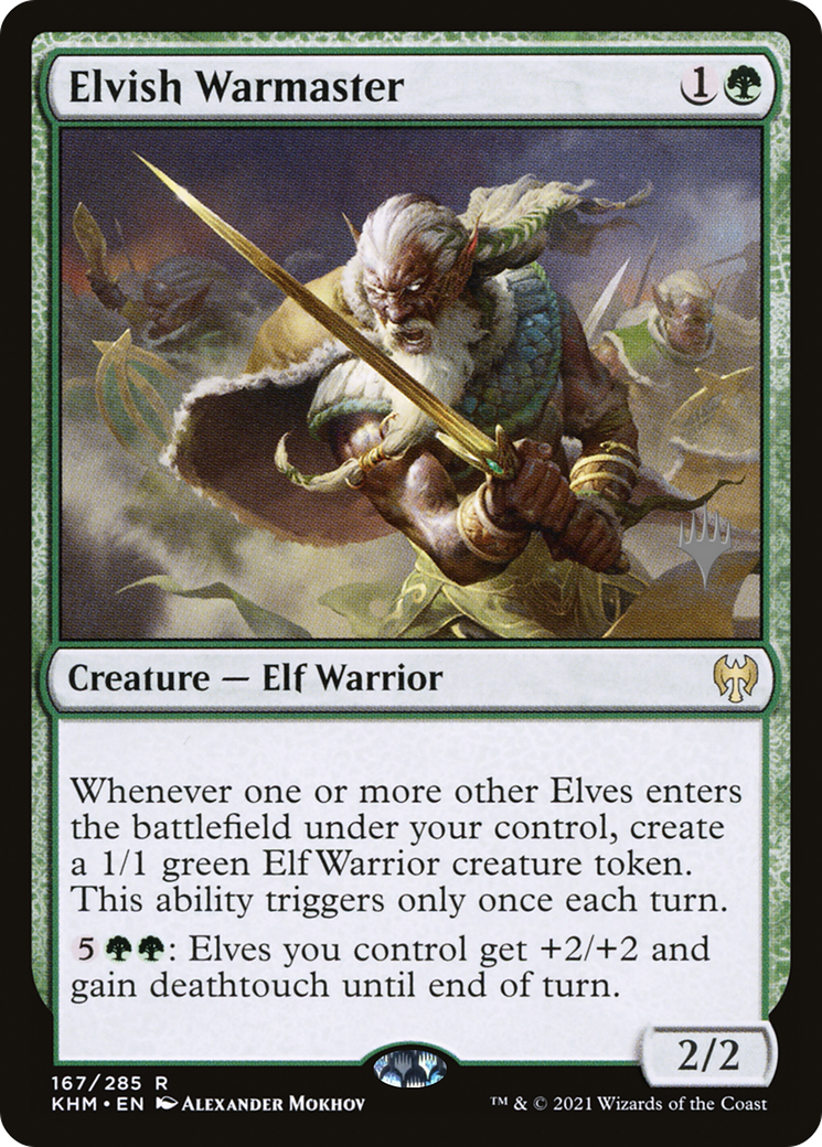 Elvish Warmaster (PKHM-167P) - Kaldheim Promos Foil - Premium MTG Single from Wizards of the Coast - Just $0.52! Shop now at Game Crave Tournament Store