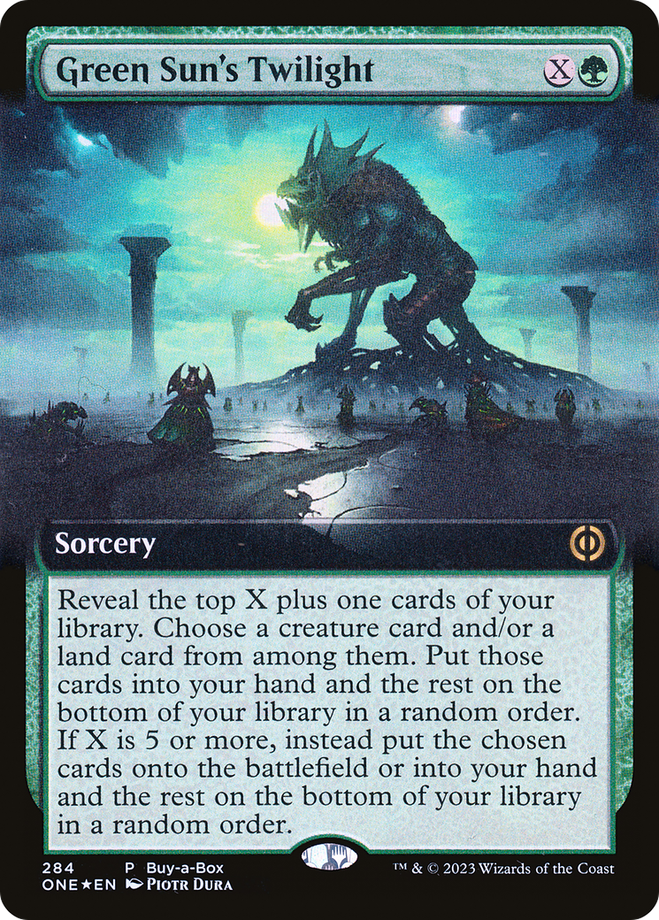 Green Sun's Twilight (ONE-284) - Phyrexia: All Will Be One: (Extended Art) Foil - Premium MTG Single from Wizards of the Coast - Just $0.08! Shop now at Game Crave Tournament Store