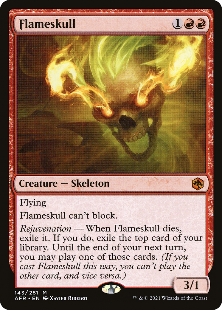 Flameskull (AFR-143) - Adventures in the Forgotten Realms Foil - Premium MTG Single from Wizards of the Coast - Just $0.30! Shop now at Game Crave Tournament Store
