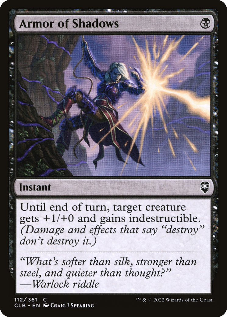 Armor of Shadows (CLB-112) - Commander Legends: Battle for Baldur's Gate Foil - Premium MTG Single from Wizards of the Coast - Just $0.26! Shop now at Game Crave Tournament Store