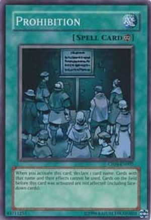 Prohibition (CP08-EN002 ) - Champion Pack 8 Unlimited - Premium Yugioh Single from Konami - Just $35.50! Shop now at Game Crave Tournament Store