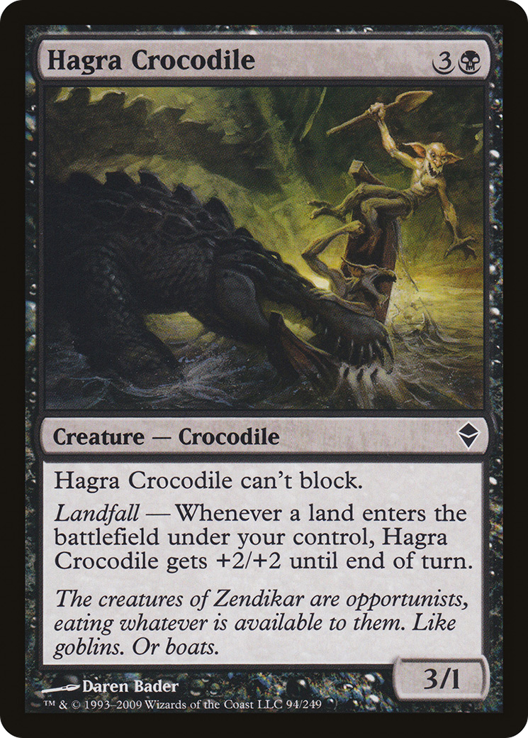 Hagra Crocodile (ZEN-094) - Zendikar - Premium MTG Single from Wizards of the Coast - Just $0.08! Shop now at Game Crave Tournament Store