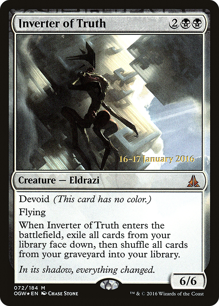 Inverter of Truth (POGW-72S) - Oath of the Gatewatch Promos: (devoid) Foil - Premium MTG Single from Wizards of the Coast - Just $3.42! Shop now at Game Crave Tournament Store