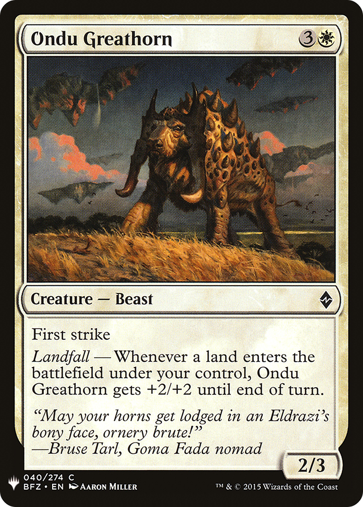 Ondu Greathorn (MB1-187) - Mystery Booster - Premium MTG Single from Wizards of the Coast - Just $0.08! Shop now at Game Crave Tournament Store