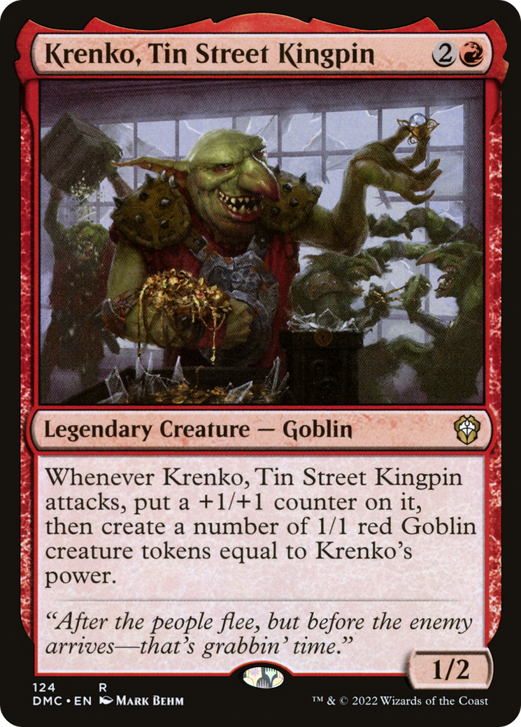 Krenko, Tin Street Kingpin (DMC-124) - Dominaria United Commander - Premium MTG Single from Wizards of the Coast - Just $1.33! Shop now at Game Crave Tournament Store