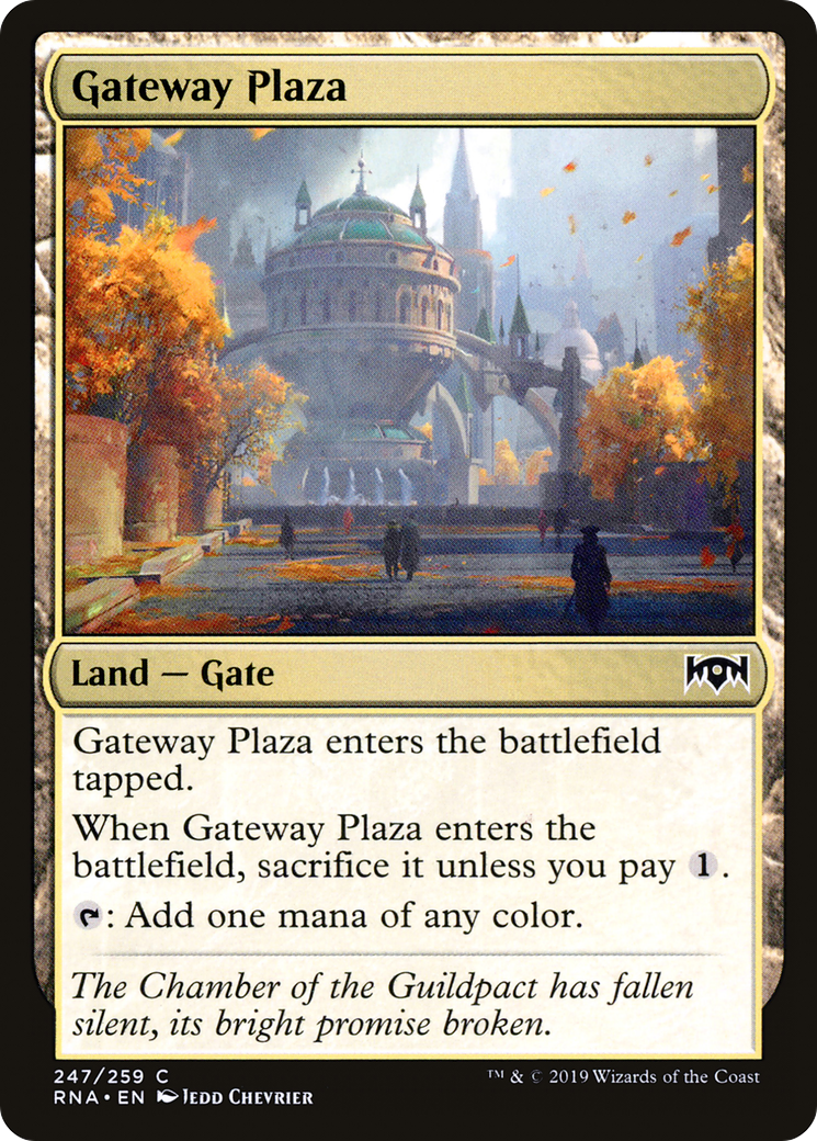 Gateway Plaza (RNA-247) - Ravnica Allegiance Foil - Premium MTG Single from Wizards of the Coast - Just $3.37! Shop now at Game Crave Tournament Store
