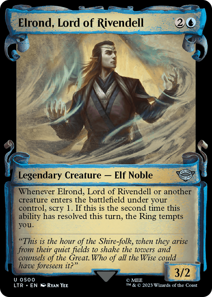 Elrond, Lord of Rivendell (LTR-500) - The Lord of the Rings: Tales of Middle-earth: (Showcase) Foil - Premium MTG Single from Wizards of the Coast - Just $0.28! Shop now at Game Crave Tournament Store