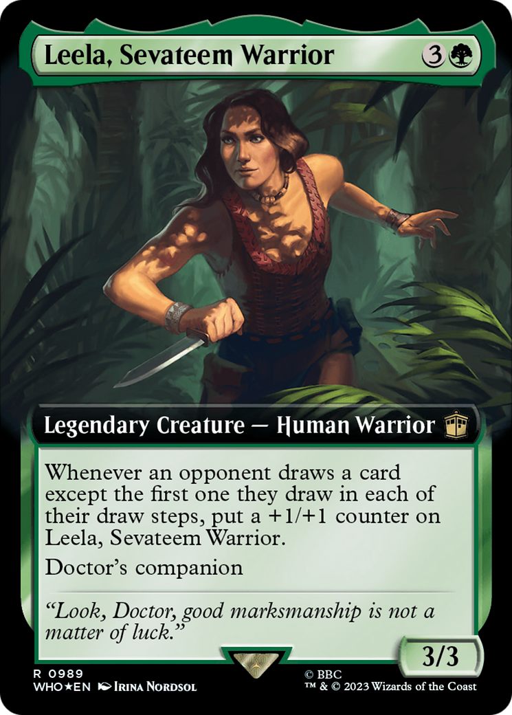 Leela, Sevateem Warrior (WHO-989) - Doctor Who: (Extended Art) Foil - Premium MTG Single from Wizards of the Coast - Just $0.38! Shop now at Game Crave Tournament Store