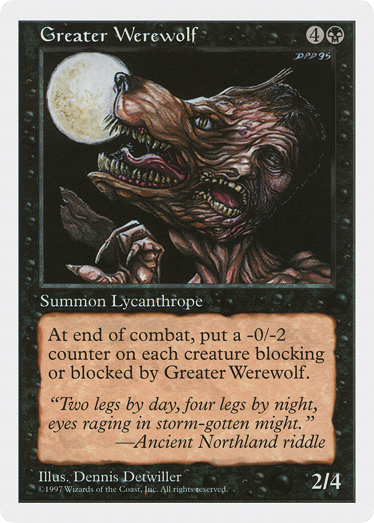 Greater Werewolf (5ED-166) - Fifth Edition - Premium MTG Single from Wizards of the Coast - Just $0.21! Shop now at Game Crave Tournament Store