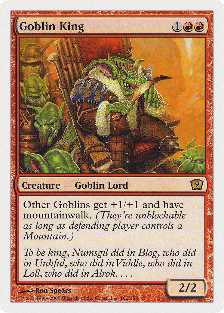 Goblin King (9ED-192) - Ninth Edition - Premium MTG Single from Wizards of the Coast - Just $1.50! Shop now at Game Crave Tournament Store