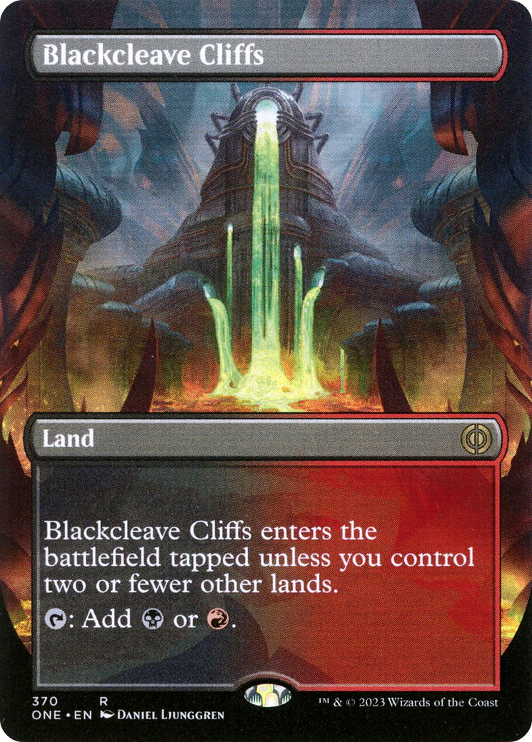 Blackcleave Cliffs (ONE-370) - Phyrexia: All Will Be One (Borderless) - Premium MTG Single from Wizards of the Coast - Just $1.75! Shop now at Game Crave Tournament Store