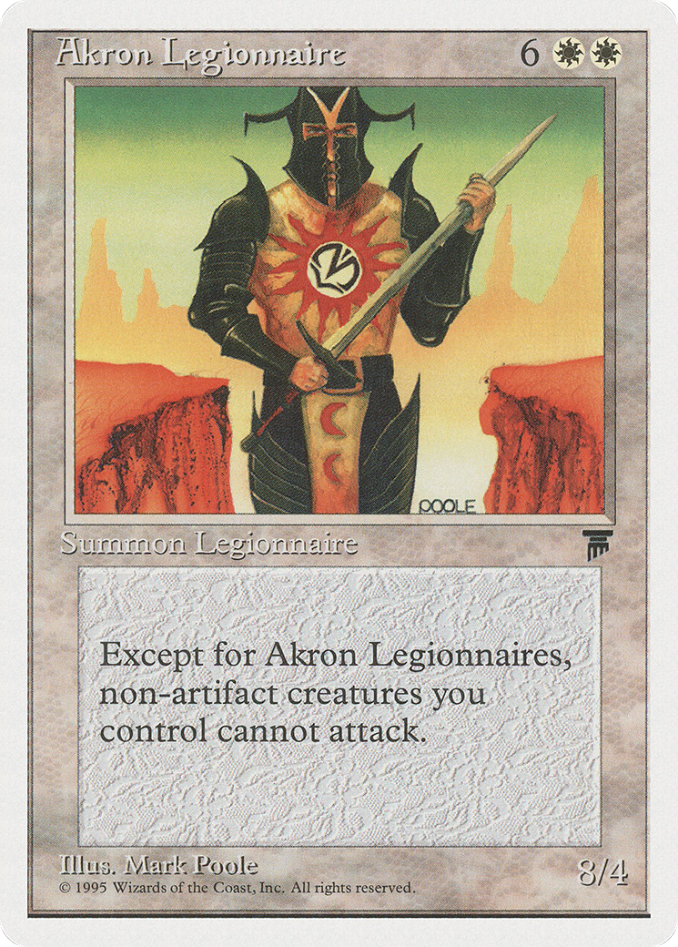 Akron Legionnaire (CHR-002) - Chronicles - Premium MTG Single from Wizards of the Coast - Just $0.08! Shop now at Game Crave Tournament Store