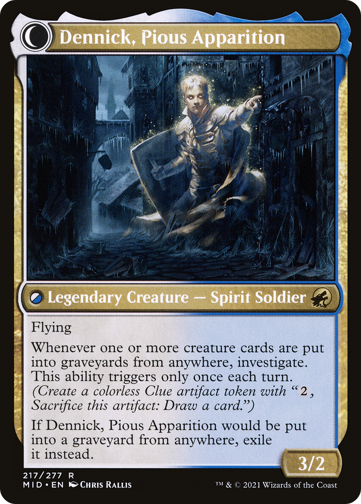 Dennick, Pious Apprentice // Dennick, Pious Apparition (MID-217) - Innistrad: Midnight Hunt: (Double Faced Transform) - Premium MTG Single from Wizards of the Coast - Just $0.08! Shop now at Game Crave Tournament Store