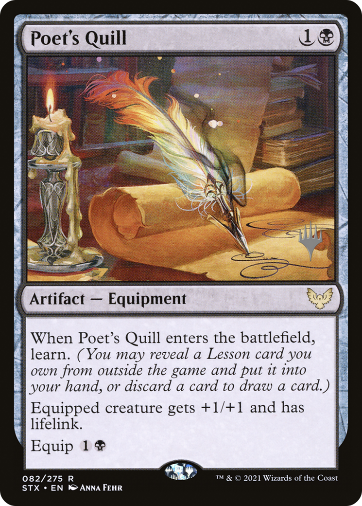 Poet's Quill (PSTX-82P) - Strixhaven: School of Mages Promos Foil - Premium MTG Single from Wizards of the Coast - Just $0.09! Shop now at Game Crave Tournament Store