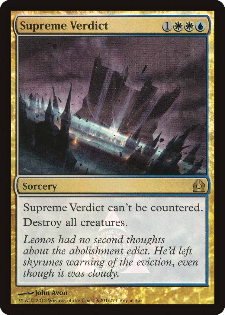 Supreme Verdict (PRTR-201★) - Return to Ravnica Promos Foil - Premium MTG Single from Wizards of the Coast - Just $0.98! Shop now at Game Crave Tournament Store
