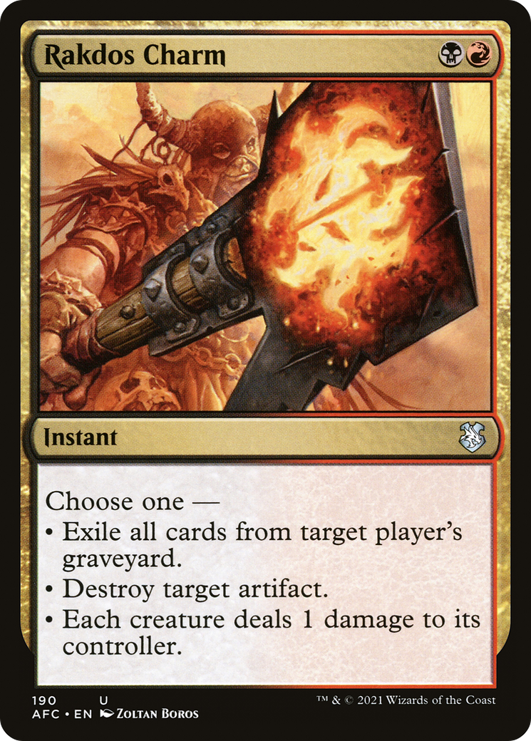 Rakdos Charm (AFC-190) - Forgotten Realms Commander - Premium MTG Single from Wizards of the Coast - Just $0.16! Shop now at Game Crave Tournament Store