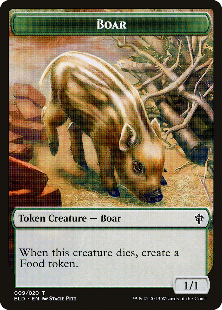 Boar (TELD-009) - Throne of Eldraine Tokens Foil - Premium MTG Single from Wizards of the Coast - Just $0! Shop now at Game Crave Tournament Store