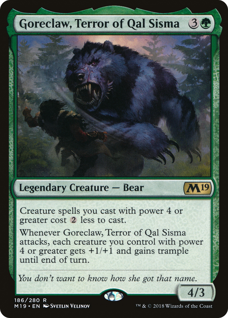 Goreclaw, Terror of Qal Sisma (M19-186) - Core Set 2019 - Premium MTG Single from Wizards of the Coast - Just $0.15! Shop now at Game Crave Tournament Store