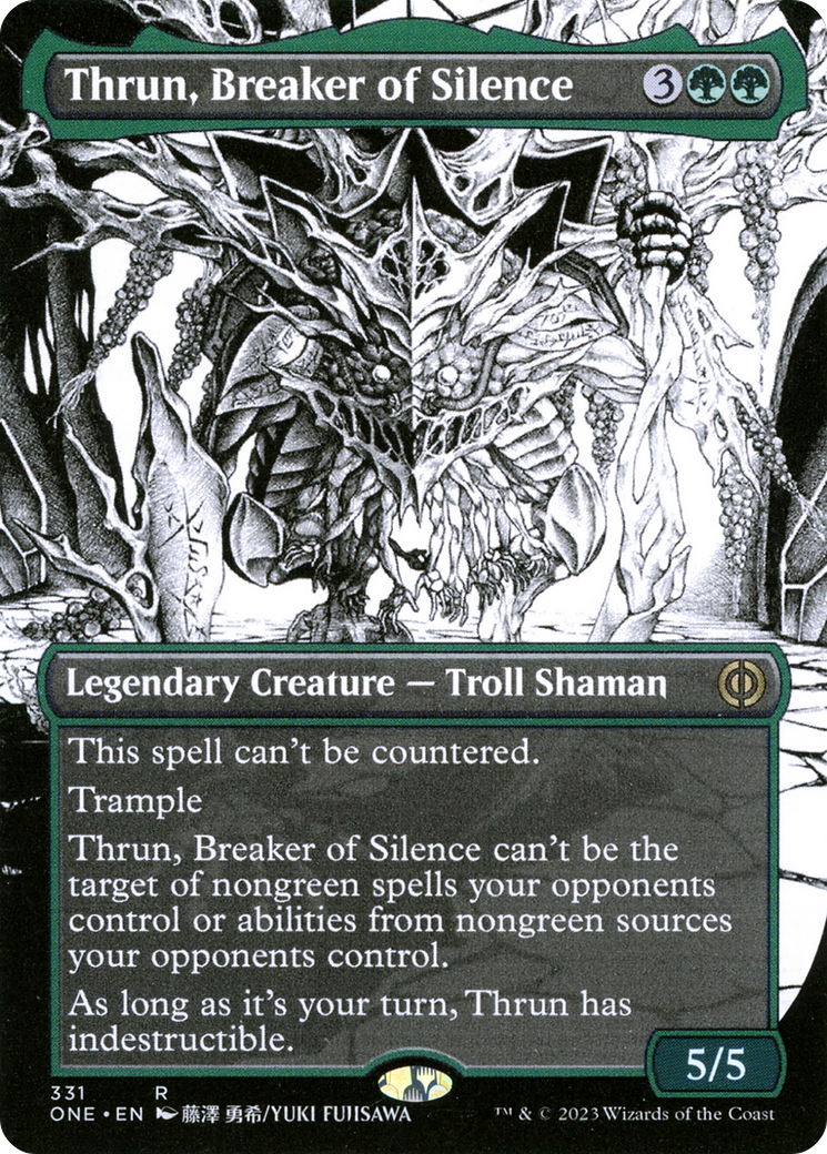 Thrun, Breaker of Silence (ONE-331) - Phyrexia: All Will Be One: (Showcase) (Borderless) - Premium MTG Single from Wizards of the Coast - Just $0.26! Shop now at Game Crave Tournament Store