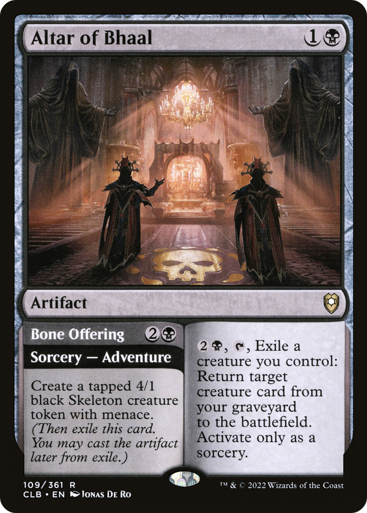 Altar of Bhaal // Bone Offering (CLB-109) - Commander Legends: Battle for Baldur's Gate Foil - Premium MTG Single from Wizards of the Coast - Just $0.25! Shop now at Game Crave Tournament Store