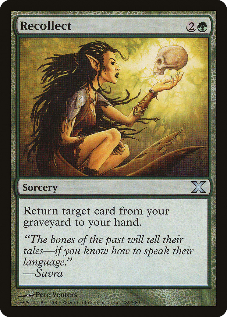 Recollect (10E-289) - Tenth Edition Foil - Premium MTG Single from Wizards of the Coast - Just $0.34! Shop now at Game Crave Tournament Store