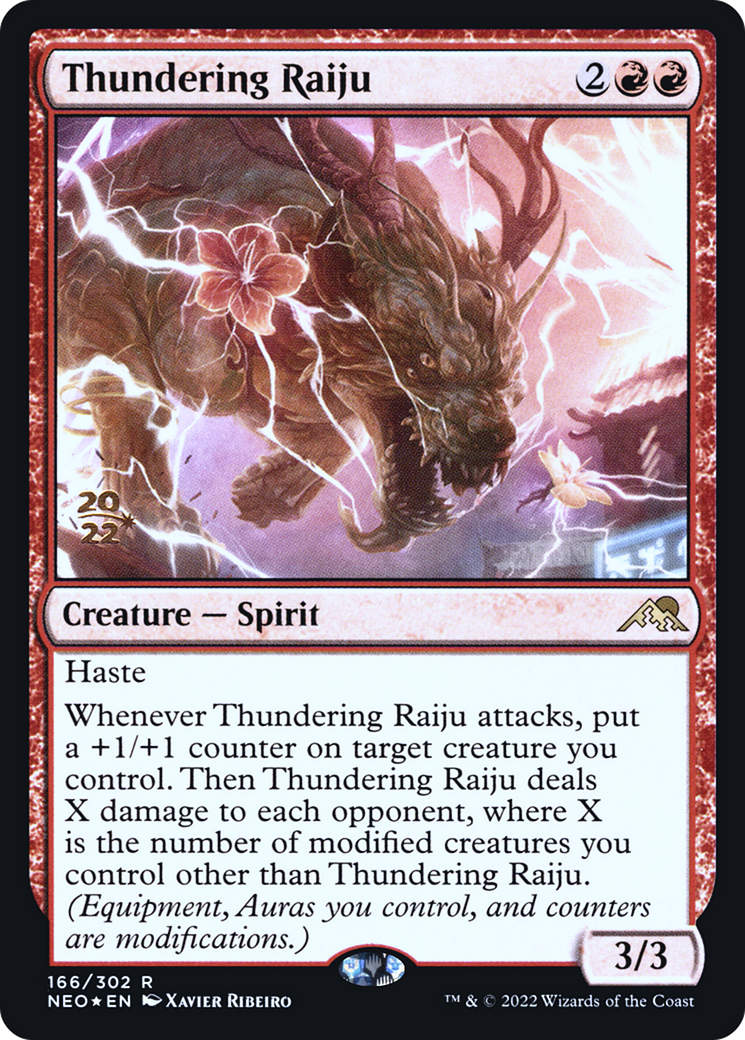 Thundering Raiju (PNEO-166S) - Kamigawa: Neon Dynasty Promos Foil - Premium MTG Single from Wizards of the Coast - Just $0.37! Shop now at Game Crave Tournament Store