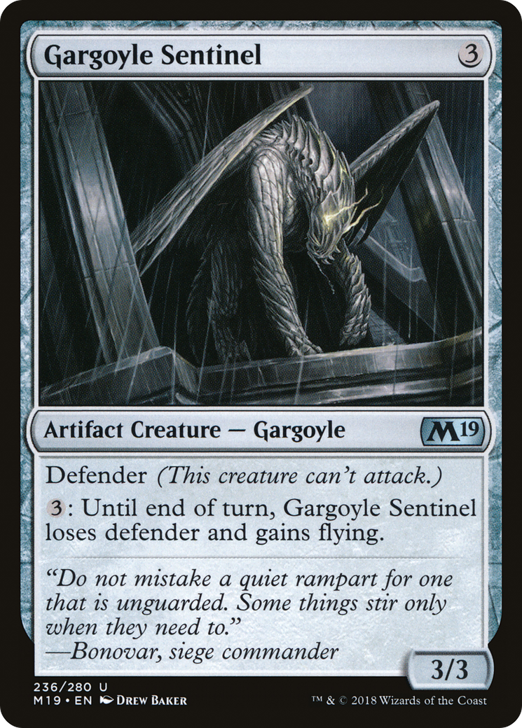 Gargoyle Sentinel (M19-236) - Core Set 2019 - Premium MTG Single from Wizards of the Coast - Just $0.08! Shop now at Game Crave Tournament Store