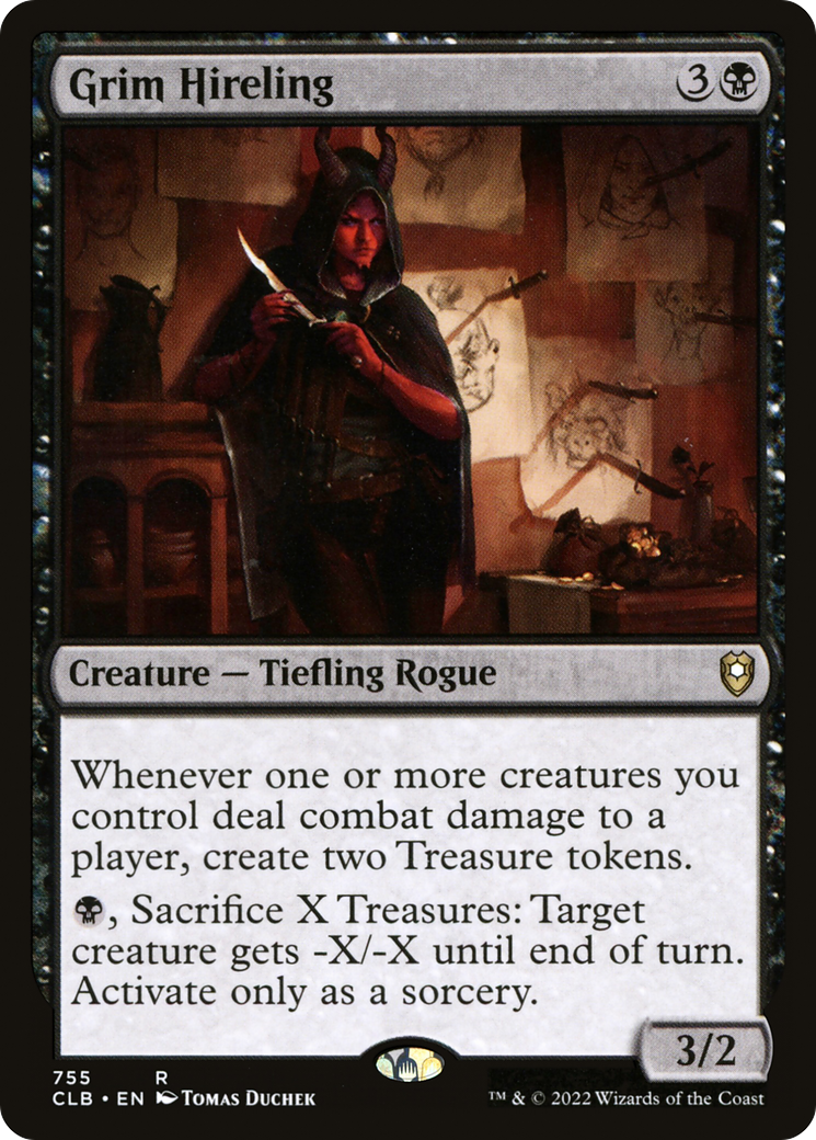Grim Hireling (CLB-755) - Commander Legends: Battle for Baldur's Gate - Premium MTG Single from Wizards of the Coast - Just $11.27! Shop now at Game Crave Tournament Store