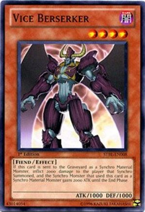 Vice Berserker (STBL-EN008) - Starstrike Blast 1st Edition - Premium Yugioh Single from Konami - Just $0.25! Shop now at Game Crave Tournament Store