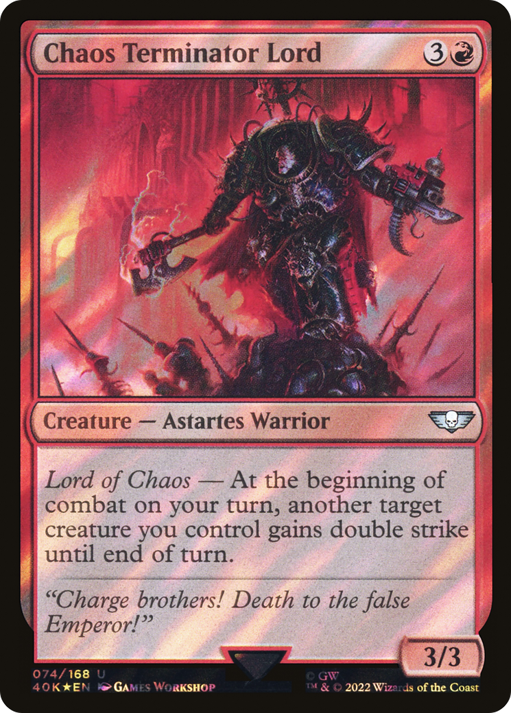 Chaos Terminator Lord (40K-74★) - Warhammer 40,000 Commander Foil - Premium MTG Single from Wizards of the Coast - Just $0.44! Shop now at Game Crave Tournament Store