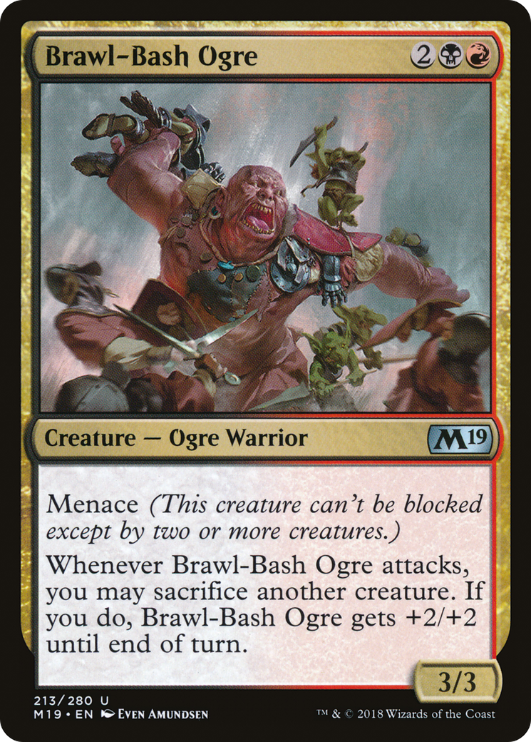 Brawl-Bash Ogre (M19-213) - Core Set 2019 Foil - Premium MTG Single from Wizards of the Coast - Just $0.08! Shop now at Game Crave Tournament Store