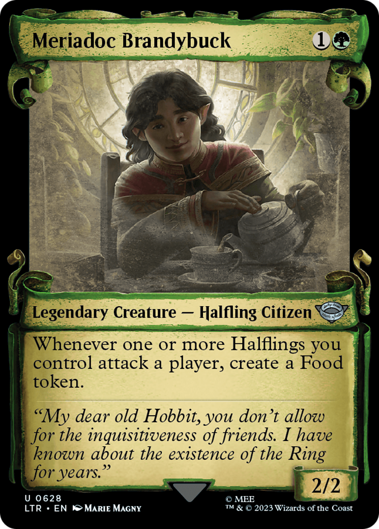 Meriadoc Brandybuck (LTR-628) - The Lord of the Rings: Tales of Middle-earth: (Showcase) - Premium MTG Single from Wizards of the Coast - Just $0.08! Shop now at Game Crave Tournament Store
