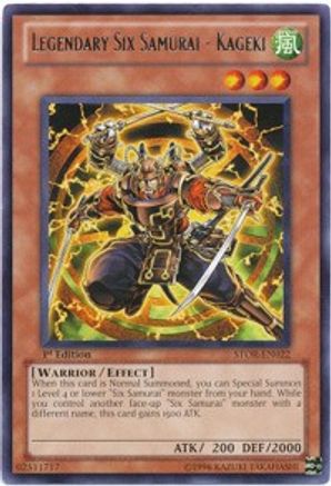 Legendary Six Samurai - Kageki (STOR-EN022) - Storm of Ragnarok Unlimited - Premium Yugioh Single from Konami - Just $1.02! Shop now at Game Crave Tournament Store