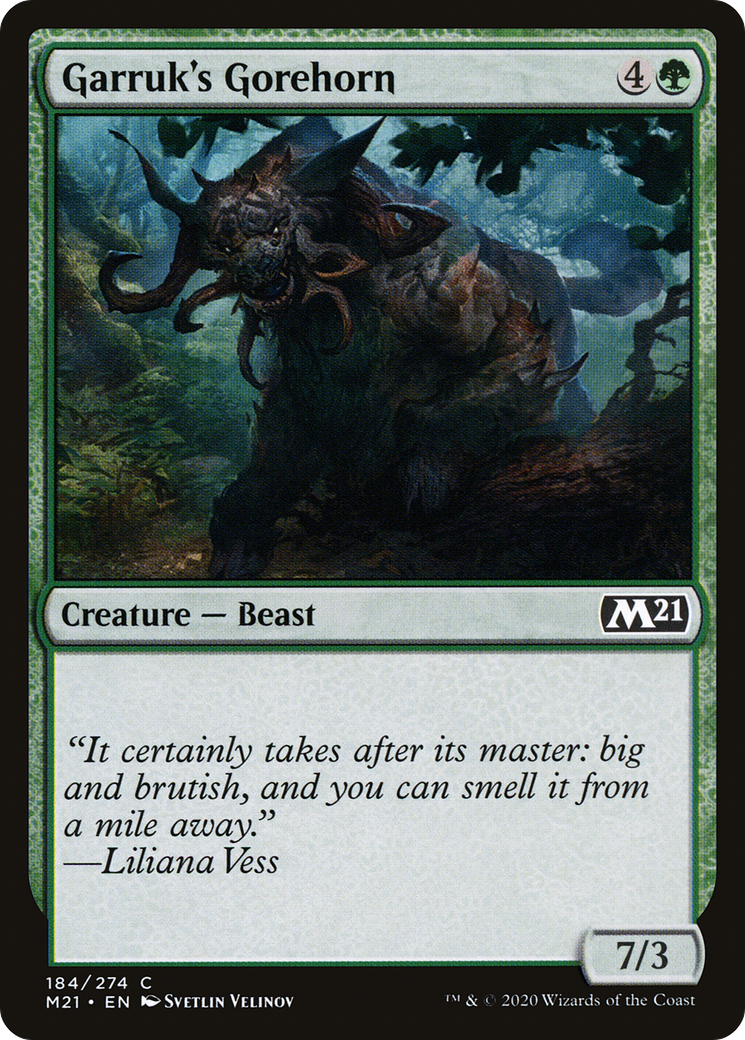 Garruk's Gorehorn (M21-184) - Core Set 2021 - Premium MTG Single from Wizards of the Coast - Just $0.08! Shop now at Game Crave Tournament Store