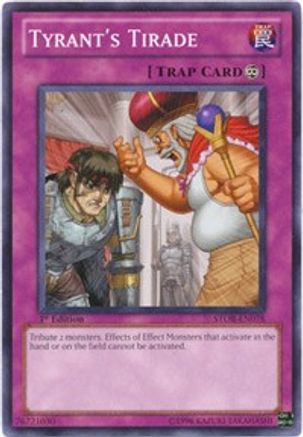 Tyrant's Tirade (STOR-EN078) - Storm of Ragnarok 1st Edition - Premium Yugioh Single from Konami - Just $1.10! Shop now at Game Crave Tournament Store