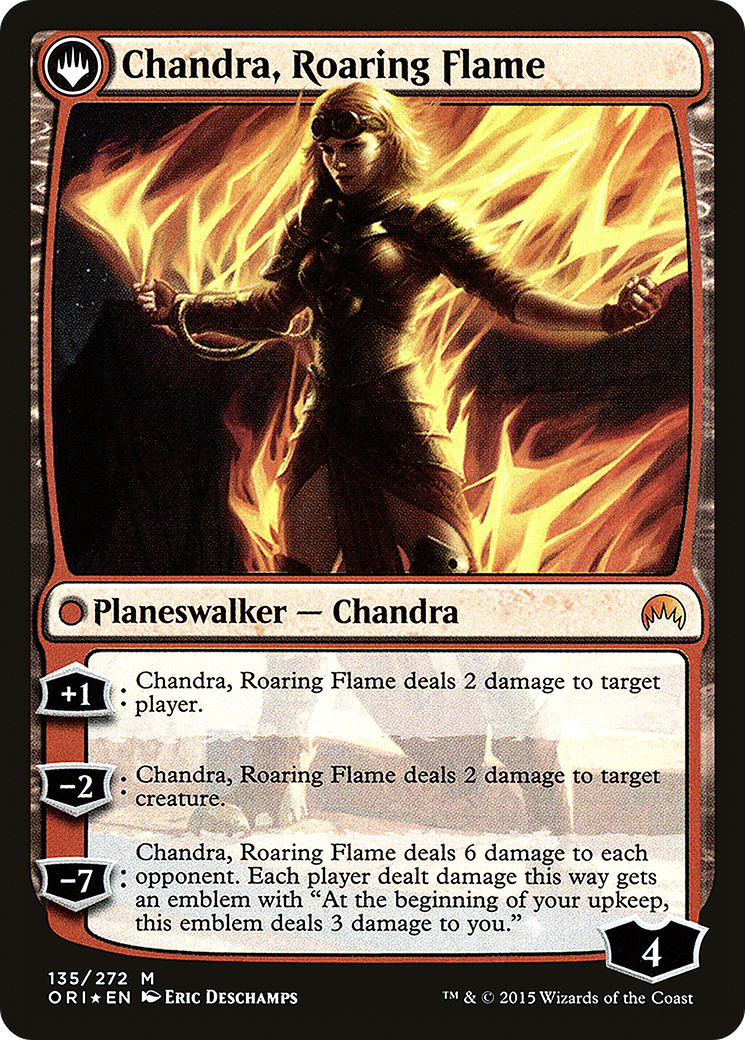 Chandra, Fire of Kaladesh // Chandra, Roaring Flame (PORI-135S) - Magic Origins Promos: (originpwdfc) Foil - Premium MTG Single from Wizards of the Coast - Just $1.40! Shop now at Game Crave Tournament Store
